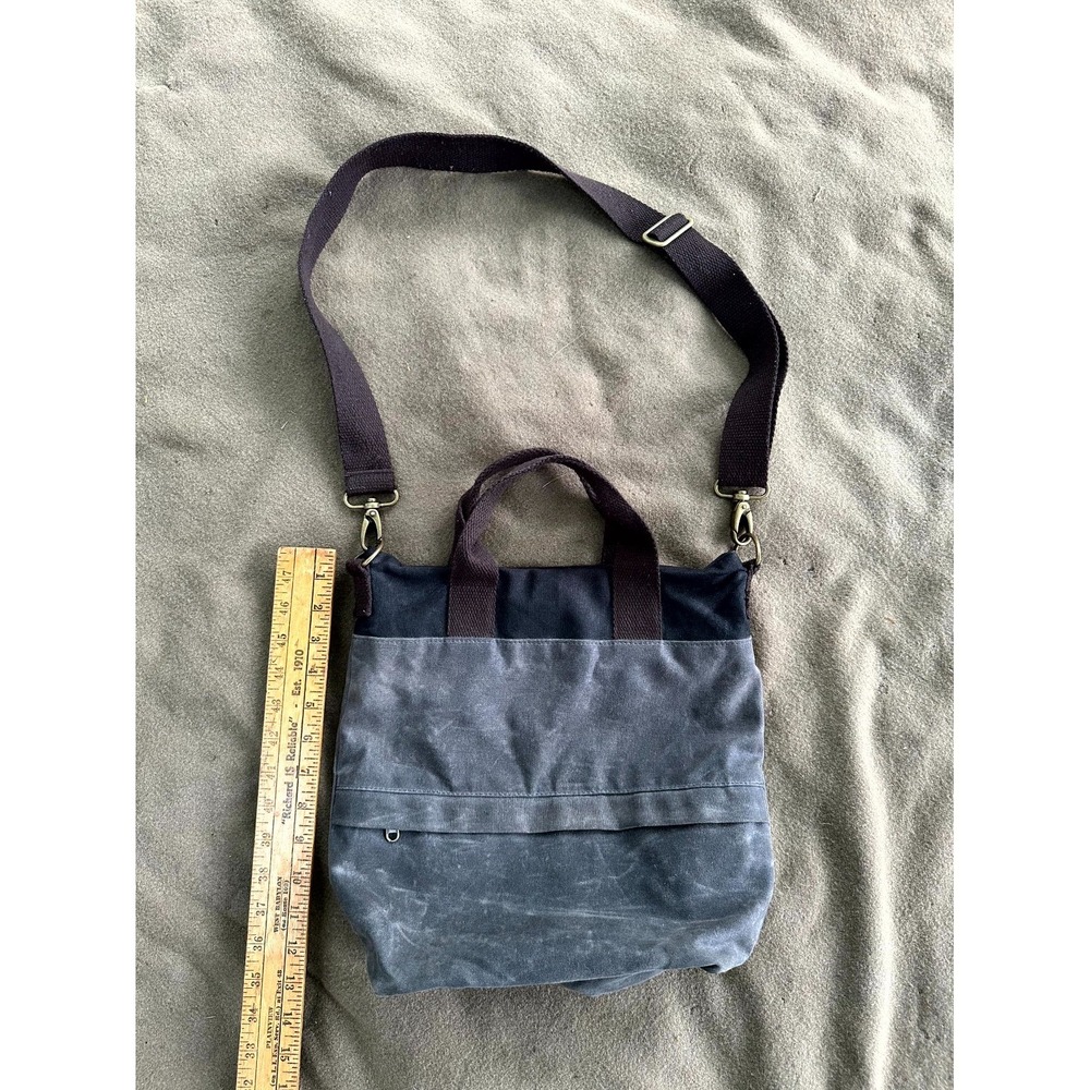 Vntg CB Station Handbag Waxed Canvas Detachable Adjustable Strap Crossbody Bag